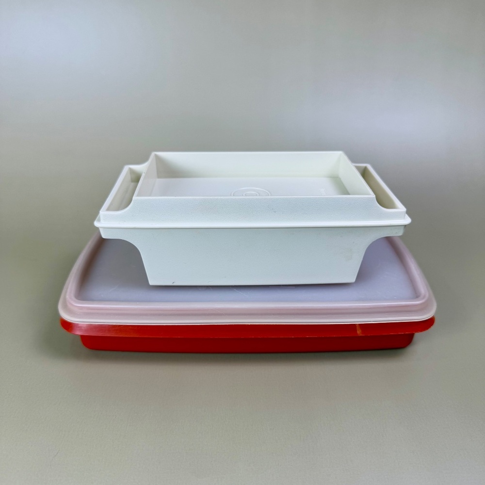 Vintage Tupperware Butter Dish + Rectangular Container | Modular Kitchen Set - Picture 2 of 13
